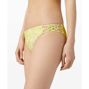 NWT Lululemon Coastline Swim Bottom Dappled Blossom Yellow‎ Multi- Size 8
